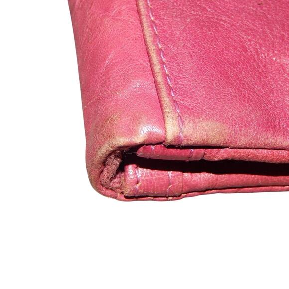 Rare Vintage Soft Red Leather "Long Live Vintage" Imprinted Fossil Wallet - Picture 12 of 12